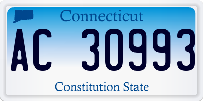 CT license plate AC30993