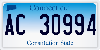 CT license plate AC30994