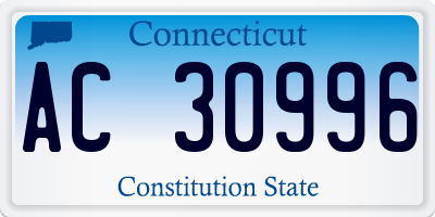 CT license plate AC30996