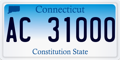 CT license plate AC31000