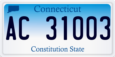 CT license plate AC31003