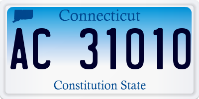CT license plate AC31010