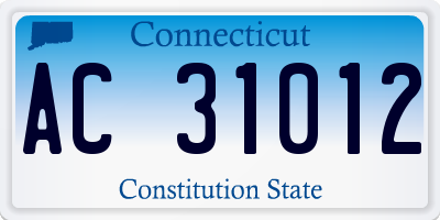 CT license plate AC31012