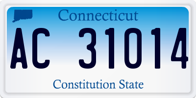 CT license plate AC31014