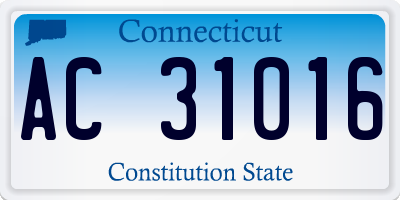 CT license plate AC31016