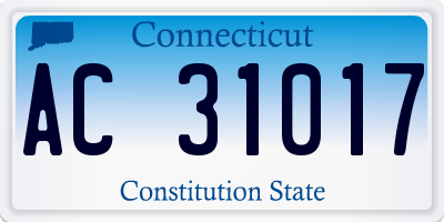 CT license plate AC31017