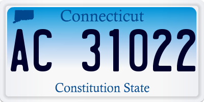 CT license plate AC31022