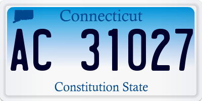 CT license plate AC31027