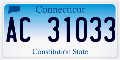 CT license plate AC31033