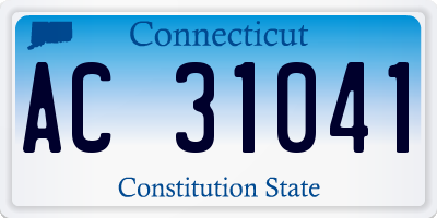 CT license plate AC31041