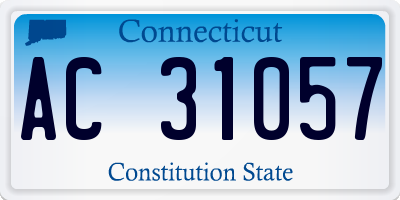 CT license plate AC31057