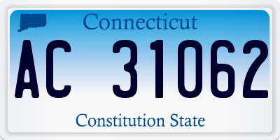 CT license plate AC31062