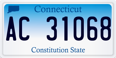 CT license plate AC31068