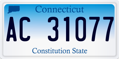 CT license plate AC31077