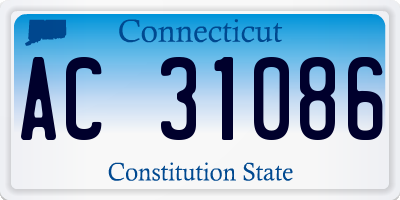 CT license plate AC31086