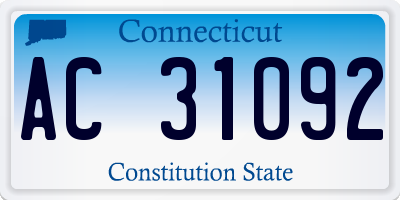CT license plate AC31092