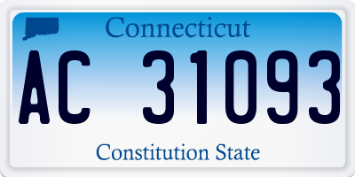 CT license plate AC31093