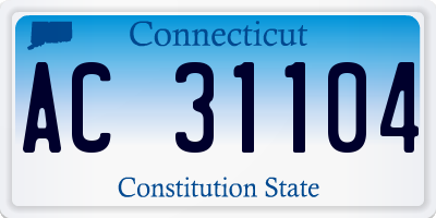 CT license plate AC31104