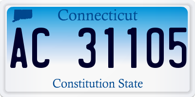 CT license plate AC31105