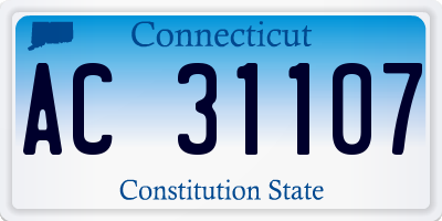 CT license plate AC31107