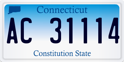 CT license plate AC31114