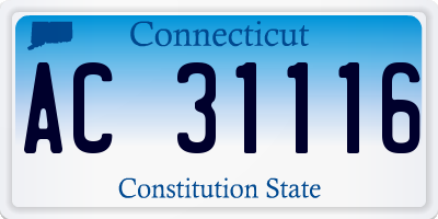 CT license plate AC31116