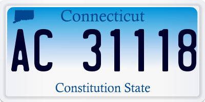 CT license plate AC31118