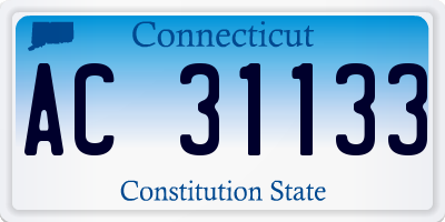 CT license plate AC31133