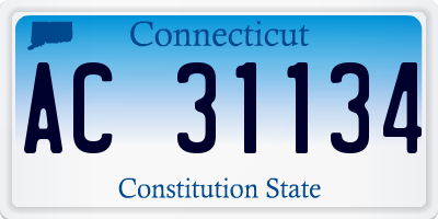 CT license plate AC31134
