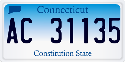 CT license plate AC31135