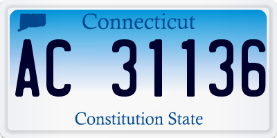 CT license plate AC31136
