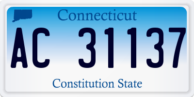 CT license plate AC31137