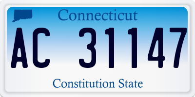 CT license plate AC31147