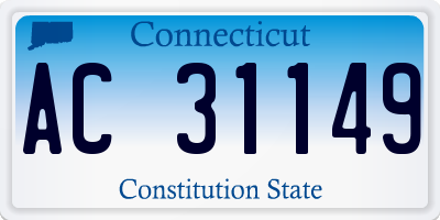 CT license plate AC31149