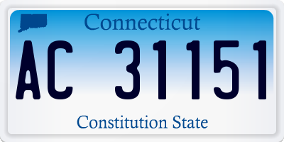 CT license plate AC31151