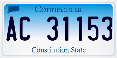 CT license plate AC31153