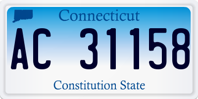 CT license plate AC31158