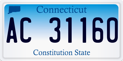 CT license plate AC31160