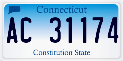 CT license plate AC31174