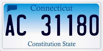 CT license plate AC31180
