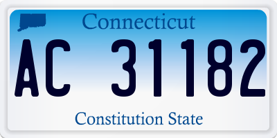 CT license plate AC31182