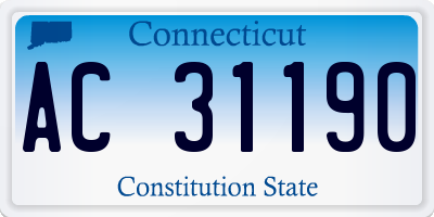 CT license plate AC31190