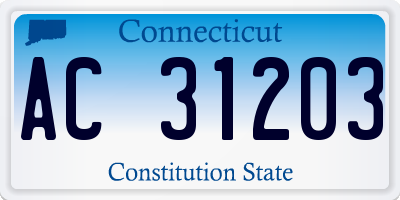 CT license plate AC31203