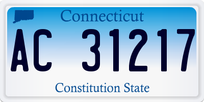 CT license plate AC31217