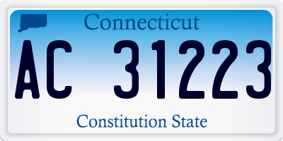 CT license plate AC31223