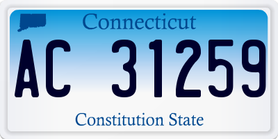 CT license plate AC31259