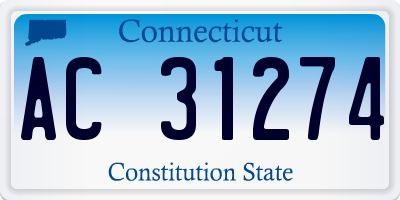 CT license plate AC31274