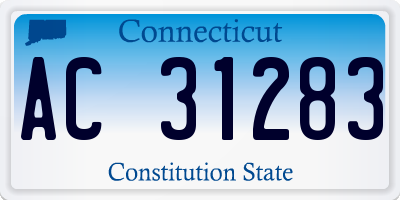 CT license plate AC31283