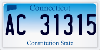 CT license plate AC31315