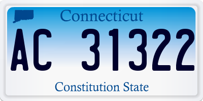 CT license plate AC31322